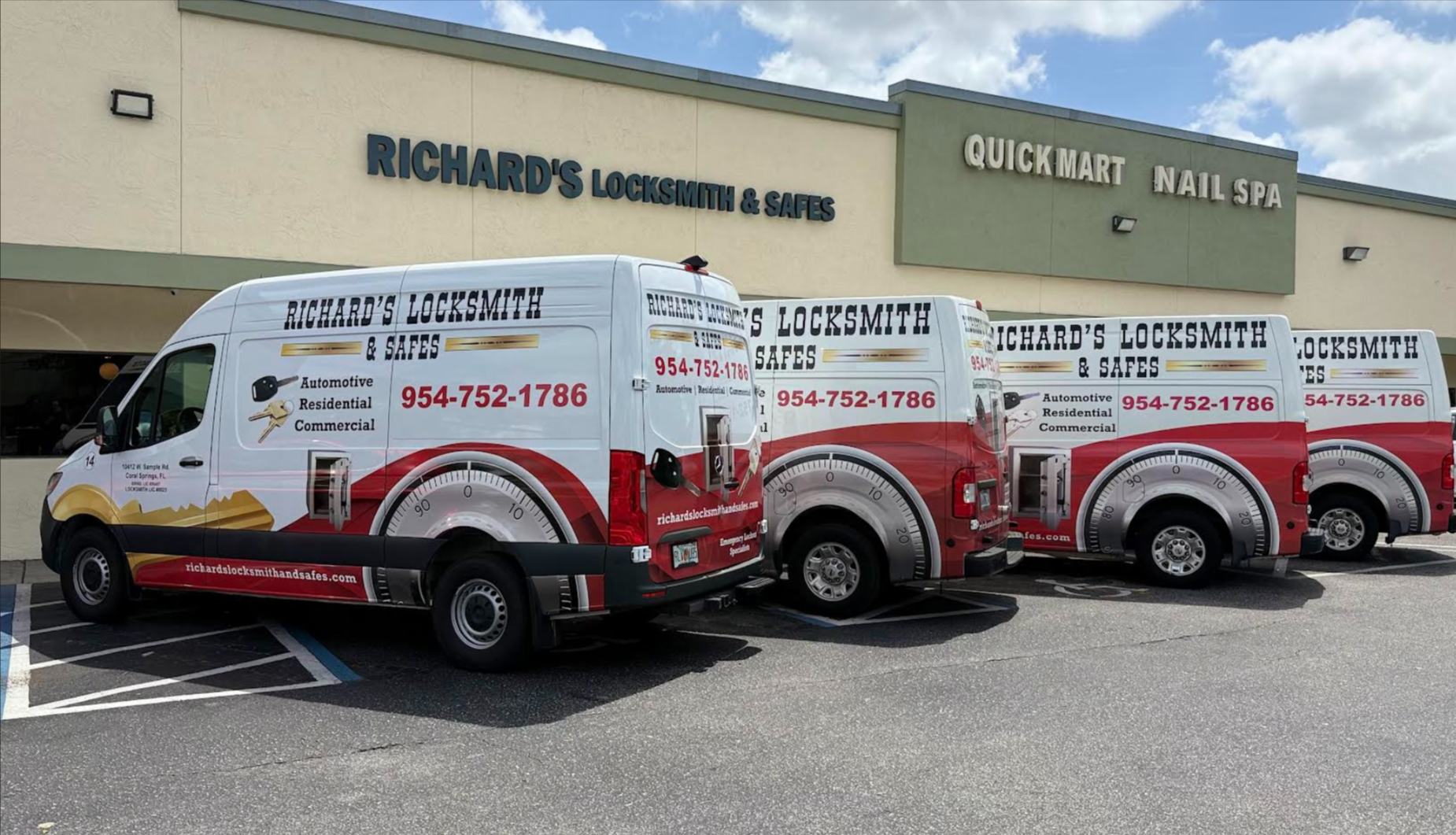 Richard’s Locksmith & Safes fleet of service vans
